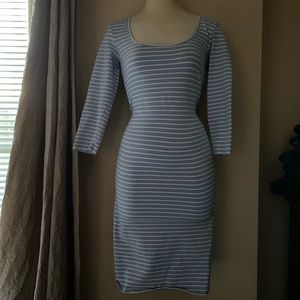 🌶Blue and white striped dress